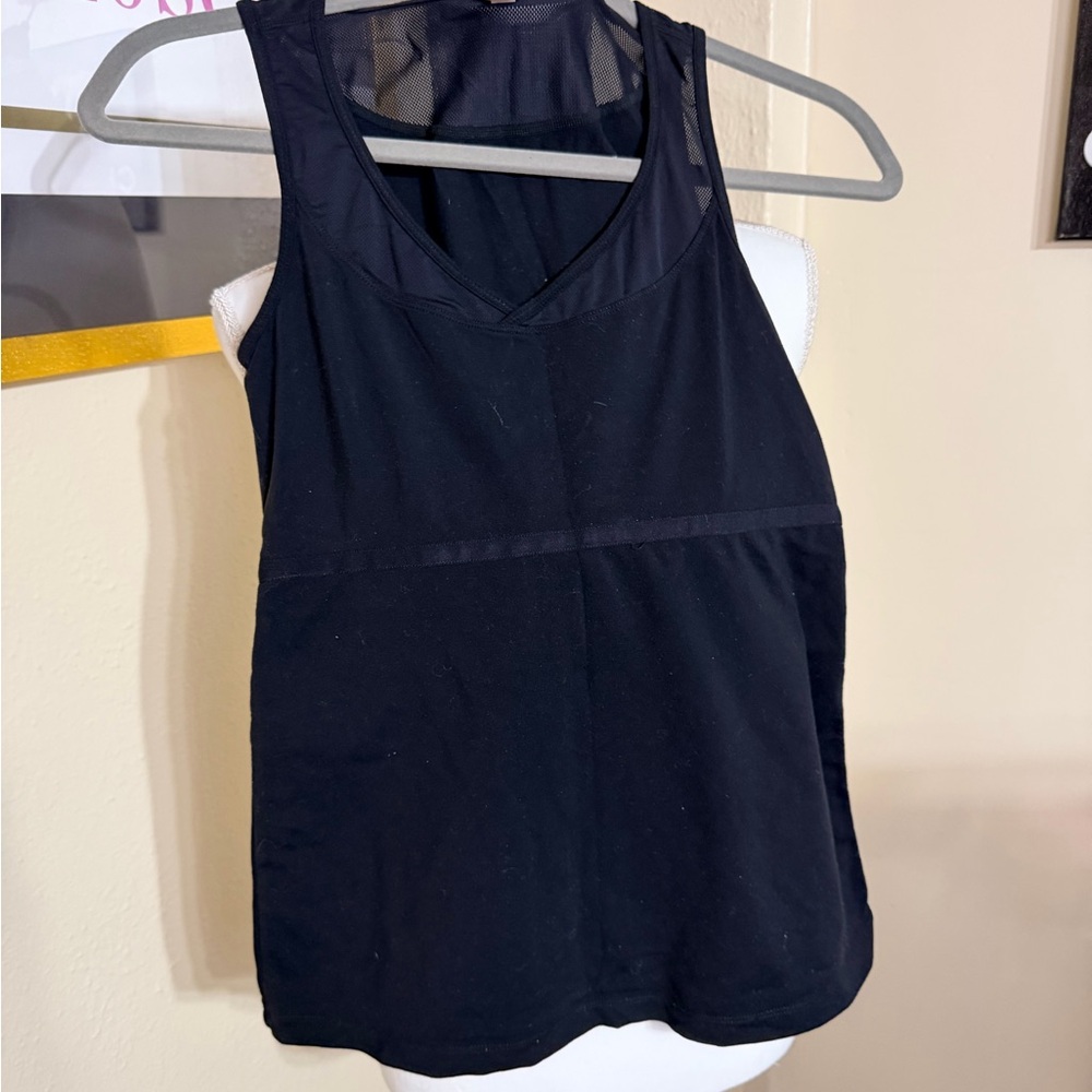 Lucy Black Mesh-Back Athletic Tank‎